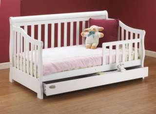 New Orbelle Wooden Toddler Bed w/ Storage Drawer   White Finish  