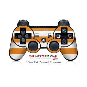   PS3 Controller Skin   Kearas Psycho Stripes Orange and White Video