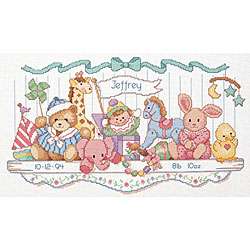 Toy Shelf Birth Record Counted Cross Stitch Kit  Overstock