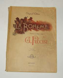 Ricordi 1917 La Boheme Opera Vocal Score Puccini  