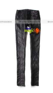   Fit PU Leather Pencil Pants Trousers Brown Black New WPT152  