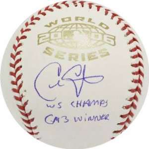  Autographed World Series Baseball with WS Champs and GM 3 Winner 