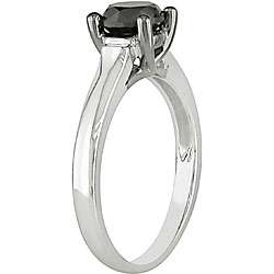 10k White Gold 1ct TDW Black Diamond Ring  Overstock