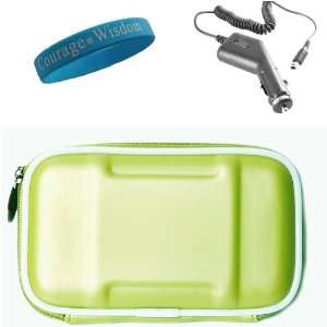 Kroo Green Color Carrying Case for Nintendo Dsi +Car Charger Cigarette 