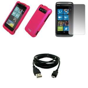  EMPIRE Hot Pink Rubberized Hard Case Cover + Screen 