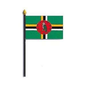  Dominica Flag Rayon On Staff 4 in. x 6 in.: Home & Kitchen