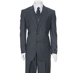 Ferrecci Mens Two button Charcoal Grey 3 piece Mens Suit  Overstock 