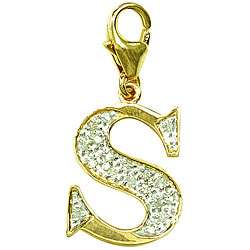 14k Gold 1/10ct TDW Diamond Letter S Charm  