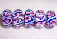 Flower Murano Glass Beads fit European Charm Bracelet b096  