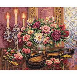 Gold Collection Romantic Floral Cross Stitch Kit  