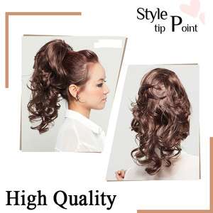   Extention Wig Clip on Ponytail Hair Curly Cheerleading Hairpiece wavy
