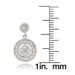 Sterling Silver Diamond Accent Circle Drop Earrings  Overstock