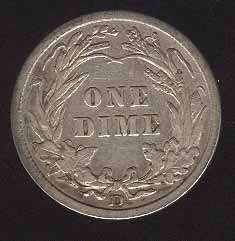 US BEAUTY BARBER DIME 1908 D HIGH GRADE COIN LOOK  