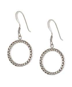 Sterling Silver Diamond Accent Open Circle Earring  Overstock