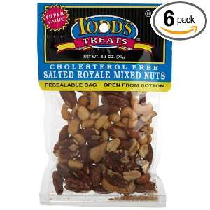 Todds Incorporated Salted Royale Mixed Nuts, 3.5 Ounce Bags (Pack of 