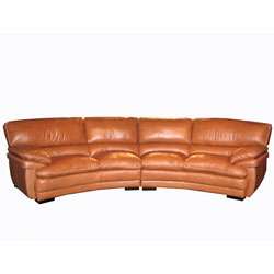 Curved Brown Leather Sectional Sofa  Overstock