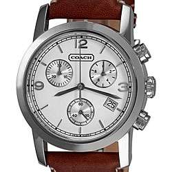 Coach Mens Bleecker Brown Leather Chronograph Watch  Overstock