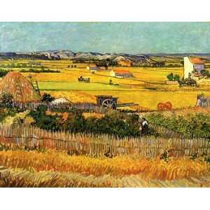   Vincent Van Gogh Canvas Art Repro Harvest at La Crau: Home & Kitchen
