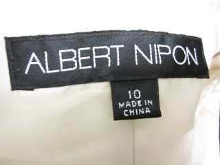 NWT ALBERT NIPON Beige Brocade Skirt Blazer Suit 10 / 6  