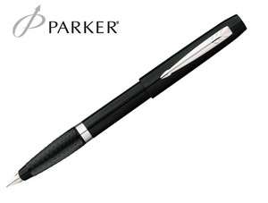 Parker Reflex Black Medium Point Stainless Steel Nib Chrome Trim 