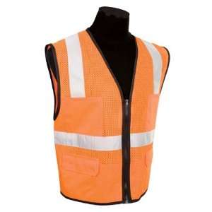  Economy 6 Pocket Orange Mesh Vest   2X Large/3X Large 