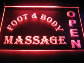 Food & Body Massage Open Logo Beer Bar Pub Store Neon Light Sign Neon 