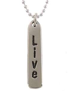 Charming Life Sterling Silver Live Word Charm Necklace  Overstock 