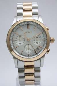 New DKNY Women Steel Two Tone Chronograph Pearl Date Watch NY8078 