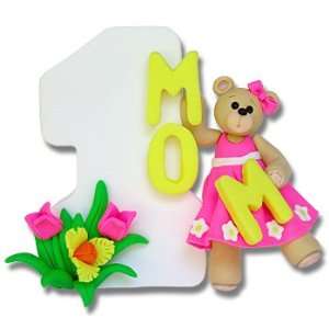  #1 Mom w/Belly Bear Girl Ornament