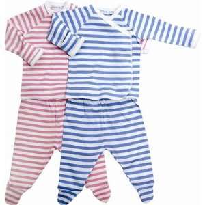   Stripes Side Snap Layette Set in Blue Stripes Size: 1   3 Month: Baby