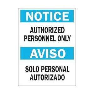 Sign,14x10,authorized Personnel Only   BRADY  Industrial 