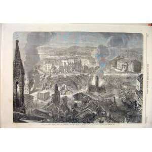  Great Fire Limoges France Ruins Fete Napoleon 1864: Home 