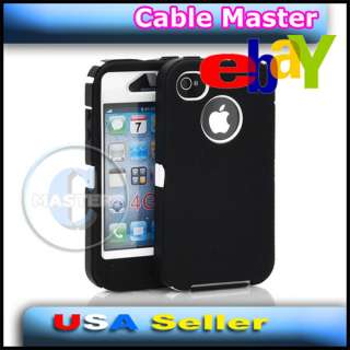   HEAVY DUTY HARD MUSCLE BOX CASE FOR IPHONE 4 G 4S BLACK 2 TONE  