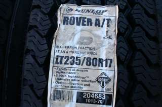 Brand New LT 235 80 17 Dunlop Rover A/T Tires 10 PLY *SHIPPING 
