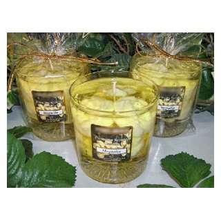 Magnolia Scented Glass Gel Floral Preserve Jar Candle 16 Oz.  