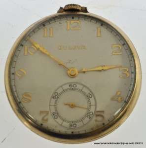 1950 Bulova 15J 17AH Pocket Watch 10K Rolled Gold Dress Gentlemans 