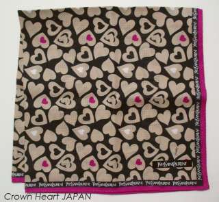   Laurent Handkerchief / Mini Scarf Heart camel black Japan Limited