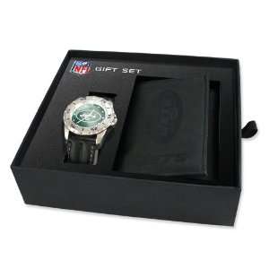  Mens NFL New York Jets Watch & Wallet Set: Jewelry