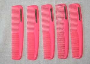NEW VINTAGE ATLAS POCKET CLIP COMBS LOT of 5 PINK combs  