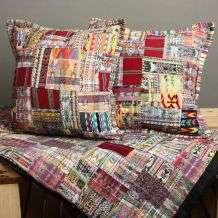 Rose and Mixed Pastel Patchwork Quilt and Pillow Cover Set (Guatemala)