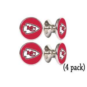 Kansas City Chiefs NFL Stainless Steel Cabinet Knobs / Drawer Pulls (4 