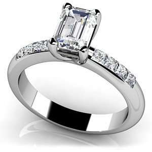 20 Total Carat Emerald Cut Diamond Engagement Ring in 18k Gold 1.00 