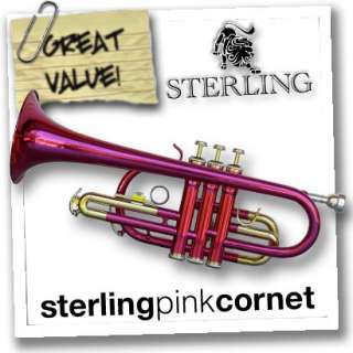 Pro PINK Sterling Bb CORNET   With Case   BRAND NEW  