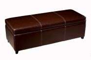 Darcy Espresso Bi cast Leather Storage Bench  