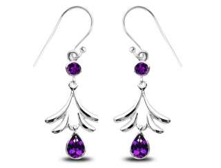   Gemstones 3 to choose from Dangle Earrings .925 Sterling Silver  