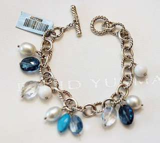 DAVID YURMAN Cluster Bracelet Blue Topaz, Crystal, Pearl $950  
