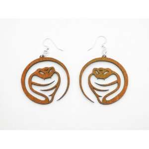  Tangerine Cobra Snake Wooden Earrings GTJ Jewelry