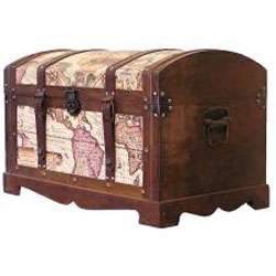 Old World Victorian Treasure Chest Styled Wood Trunk  