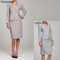 First Lady Womens Peplum Jacket and Skirt Set  Overstock