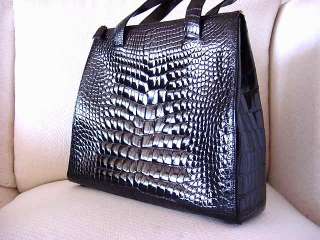 PRADA bag sleek jet black CROCODILE tote style wearable chic versatile 